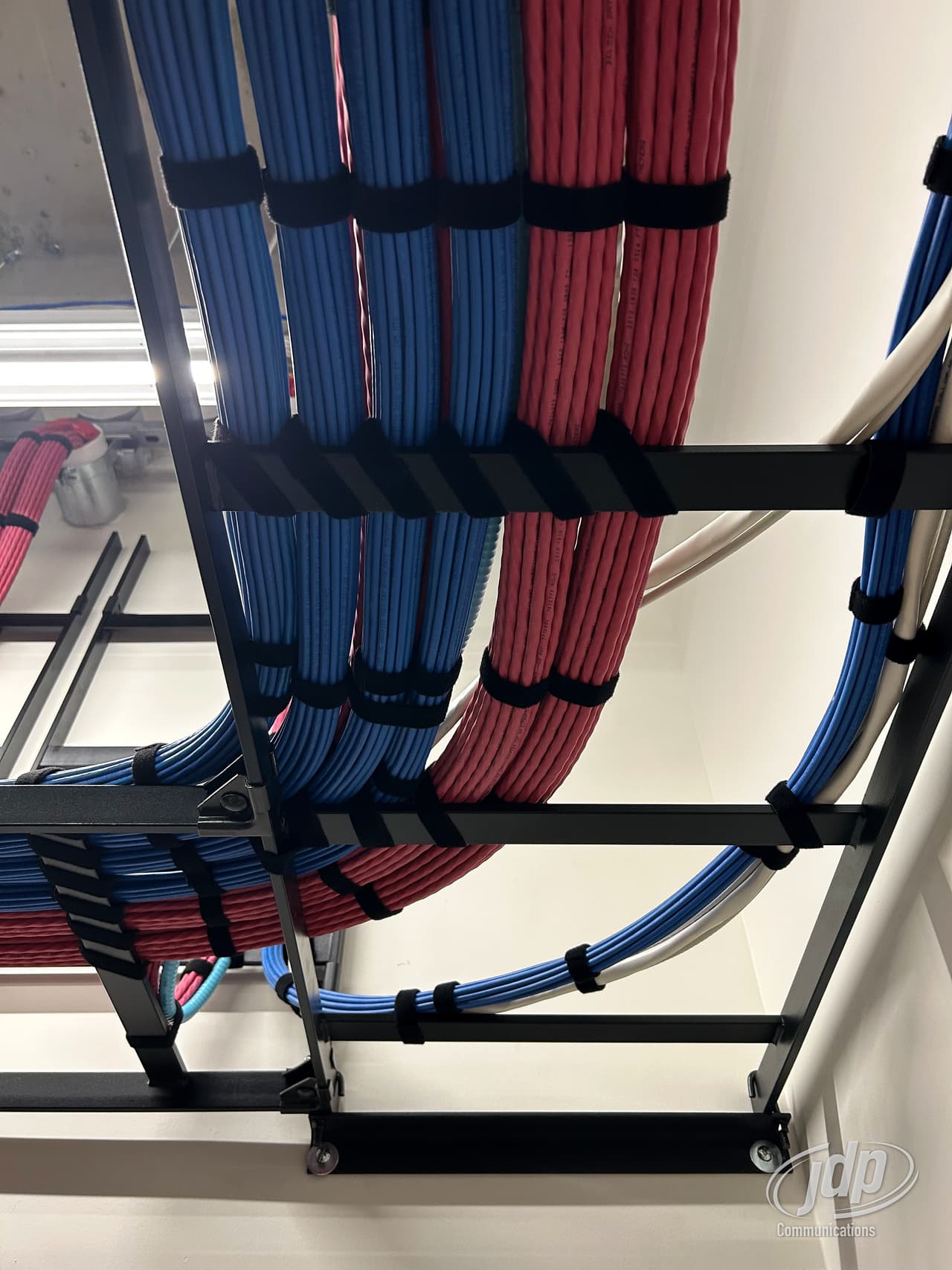 Overhead cable pathway installed by JDP Communications